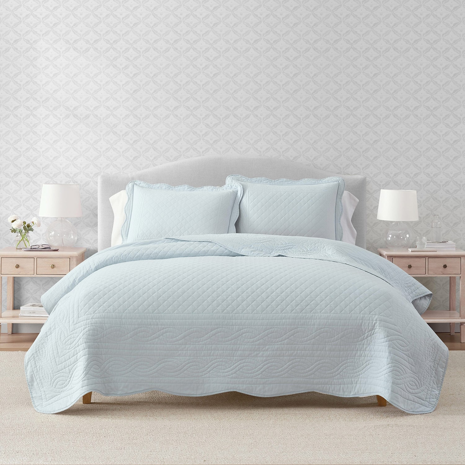 Martha Stewart Vintage Scallop Quilt Set