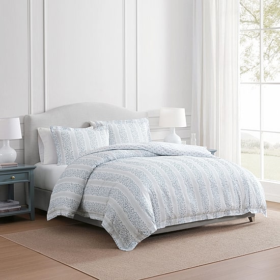 Martha Stewart Verbena Stripe Duvet Cover Set