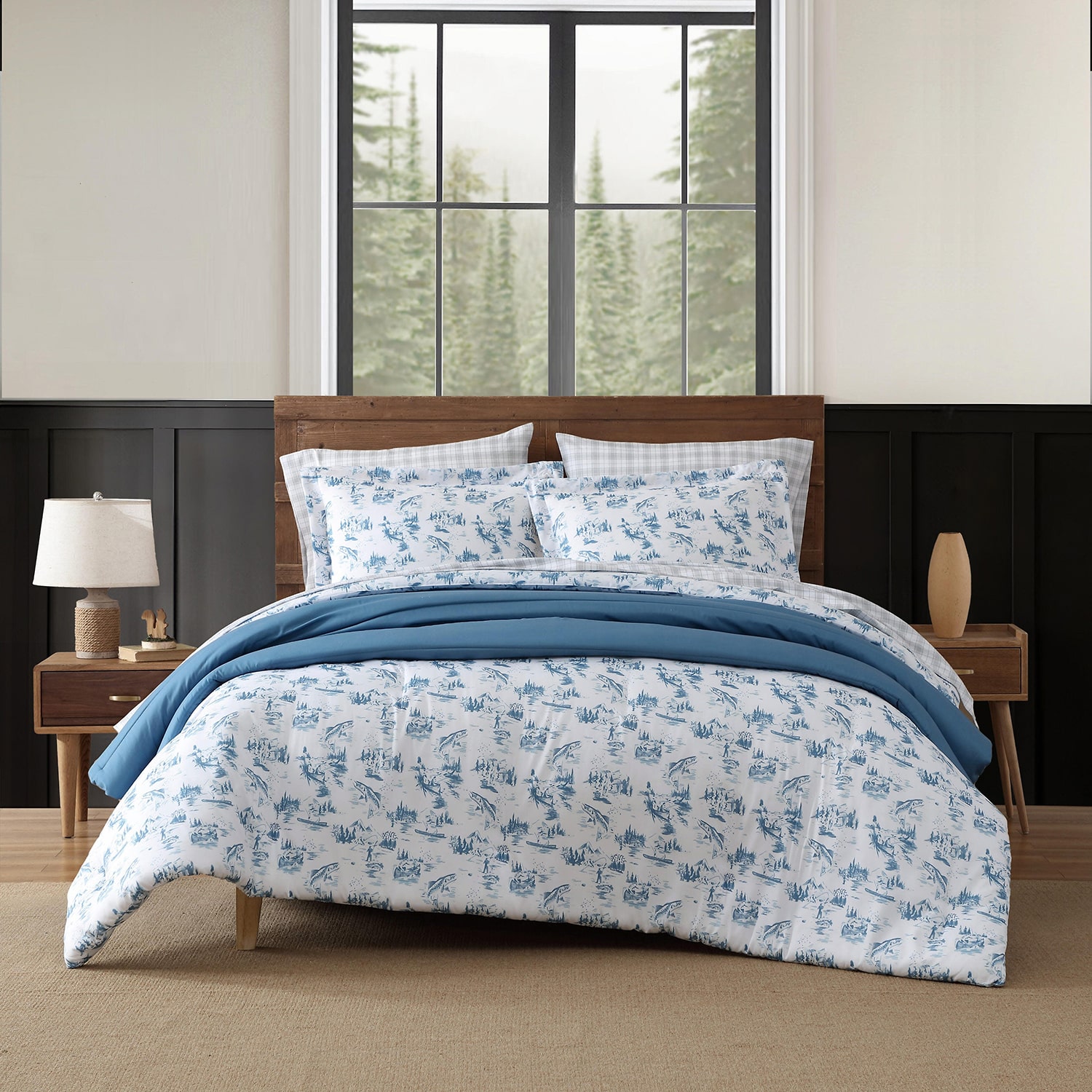 Eddie Bauer Fish Town Toile Comforter Set