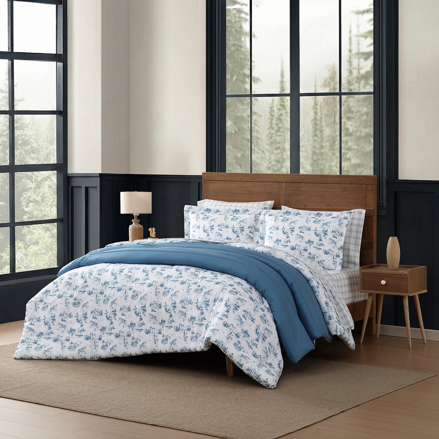 Eddie Bauer Fish Town Toile Comforter Set
