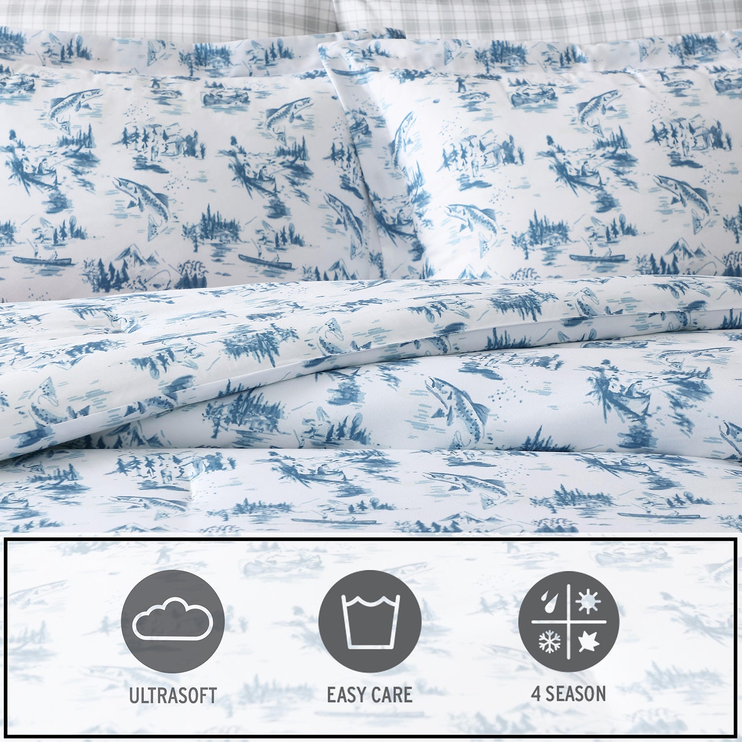 Eddie Bauer Fish Town Toile Comforter Set