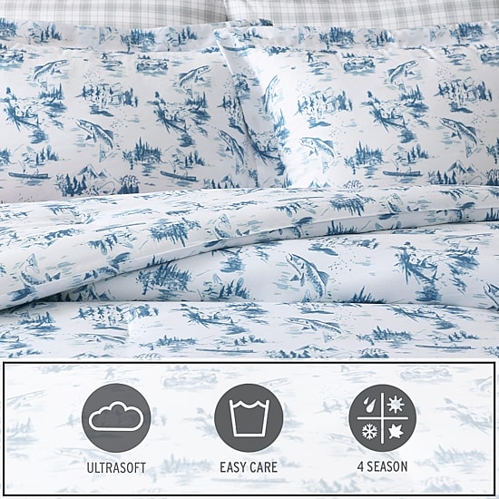 Eddie Bauer Fish Town Toile Comforter Set