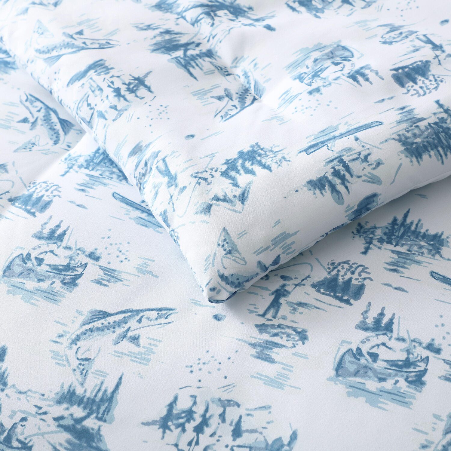 Eddie Bauer Fish Town Toile Comforter Set