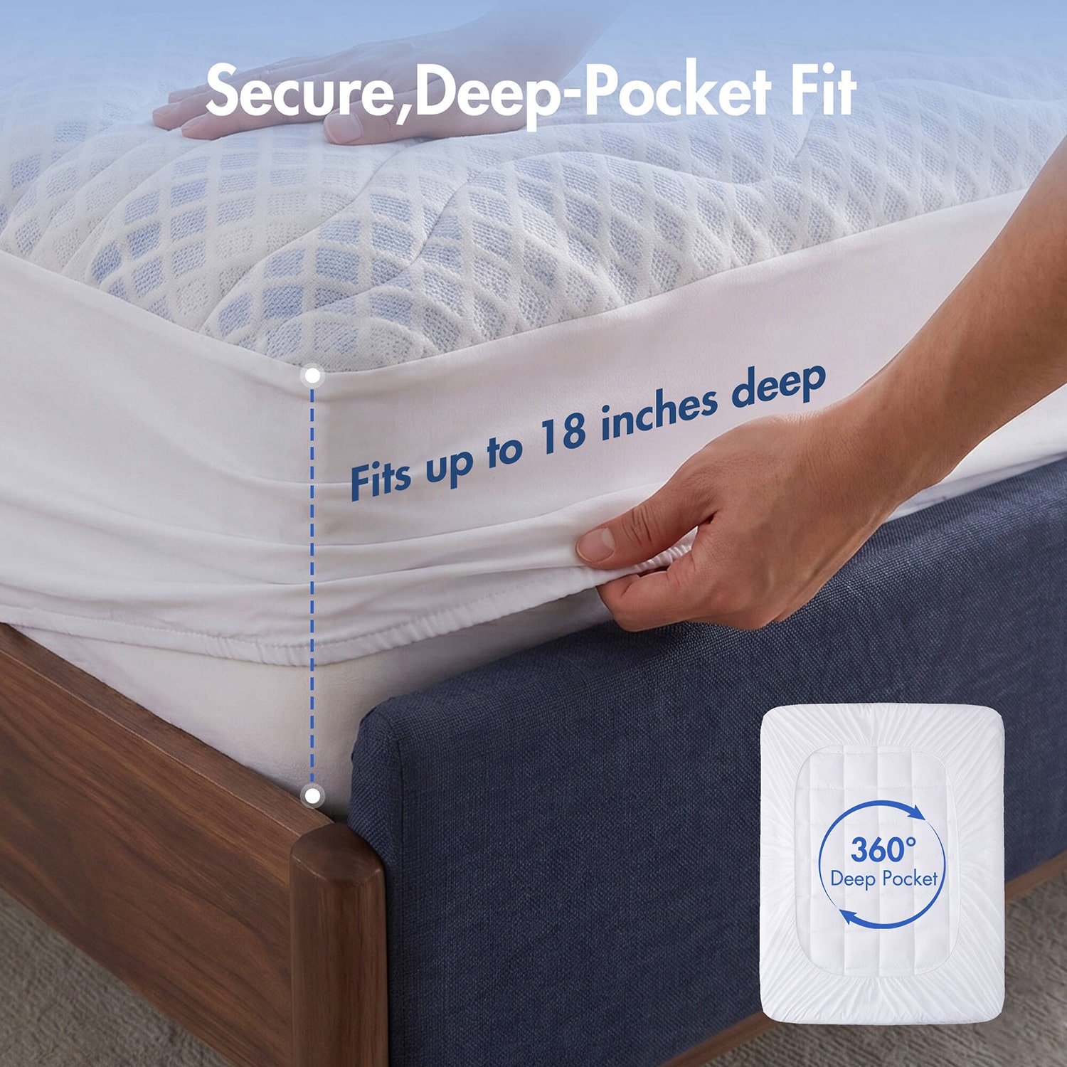 Madison Park 3-Zone Cooling Deep Pocket Mattress Pad