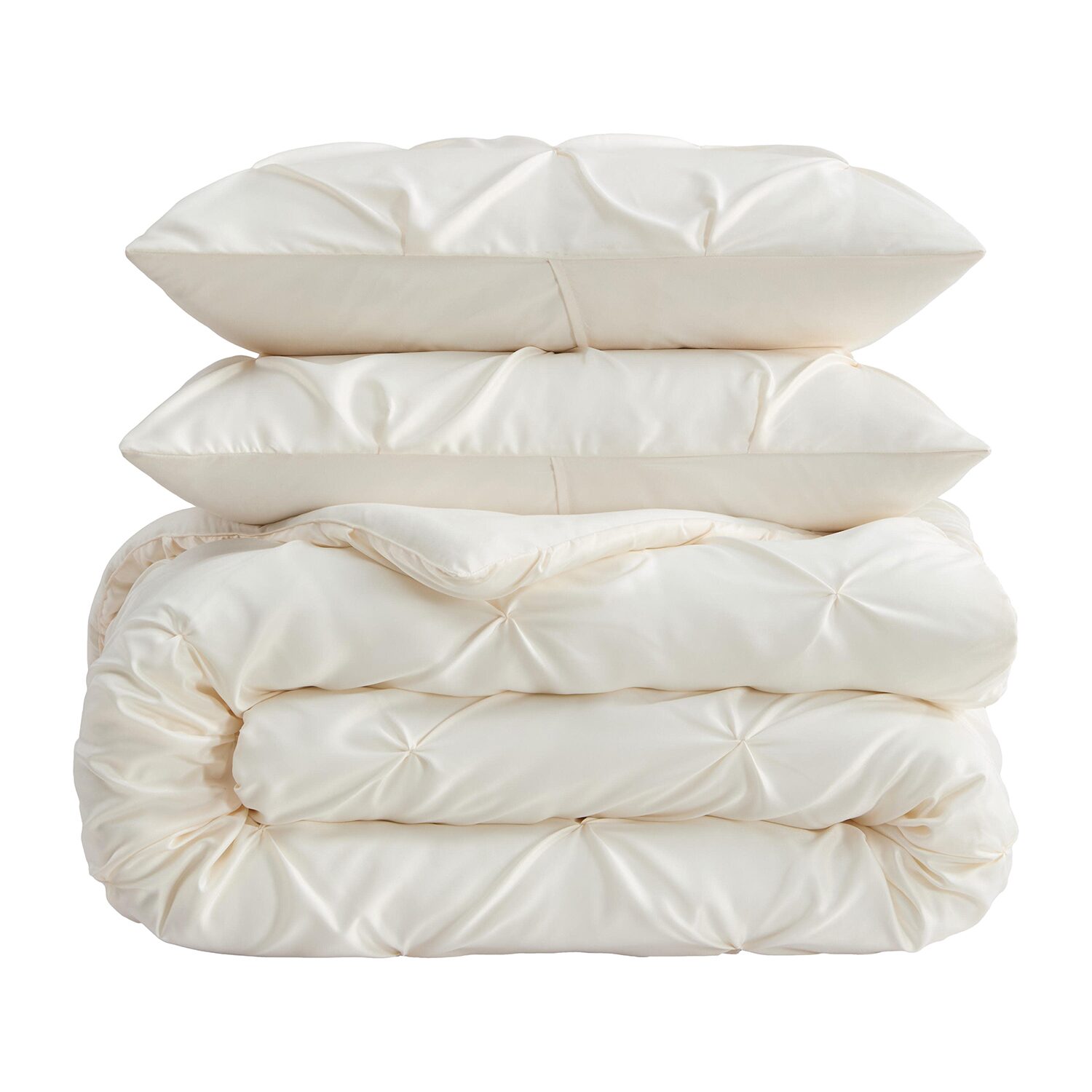 Laura Ashley Solid Satin Pintuck Comforter Set