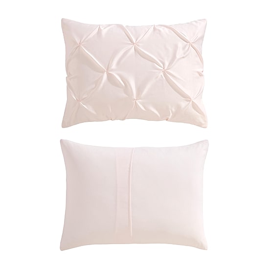 Laura Ashley Solid Satin Pintuck Comforter Set