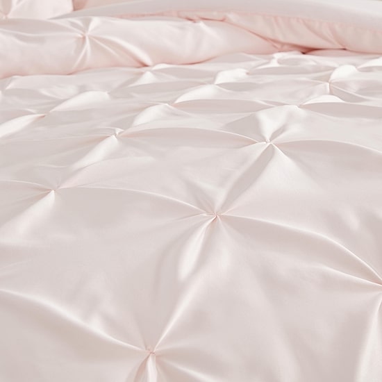 Laura Ashley Solid Satin Pintuck Comforter Set