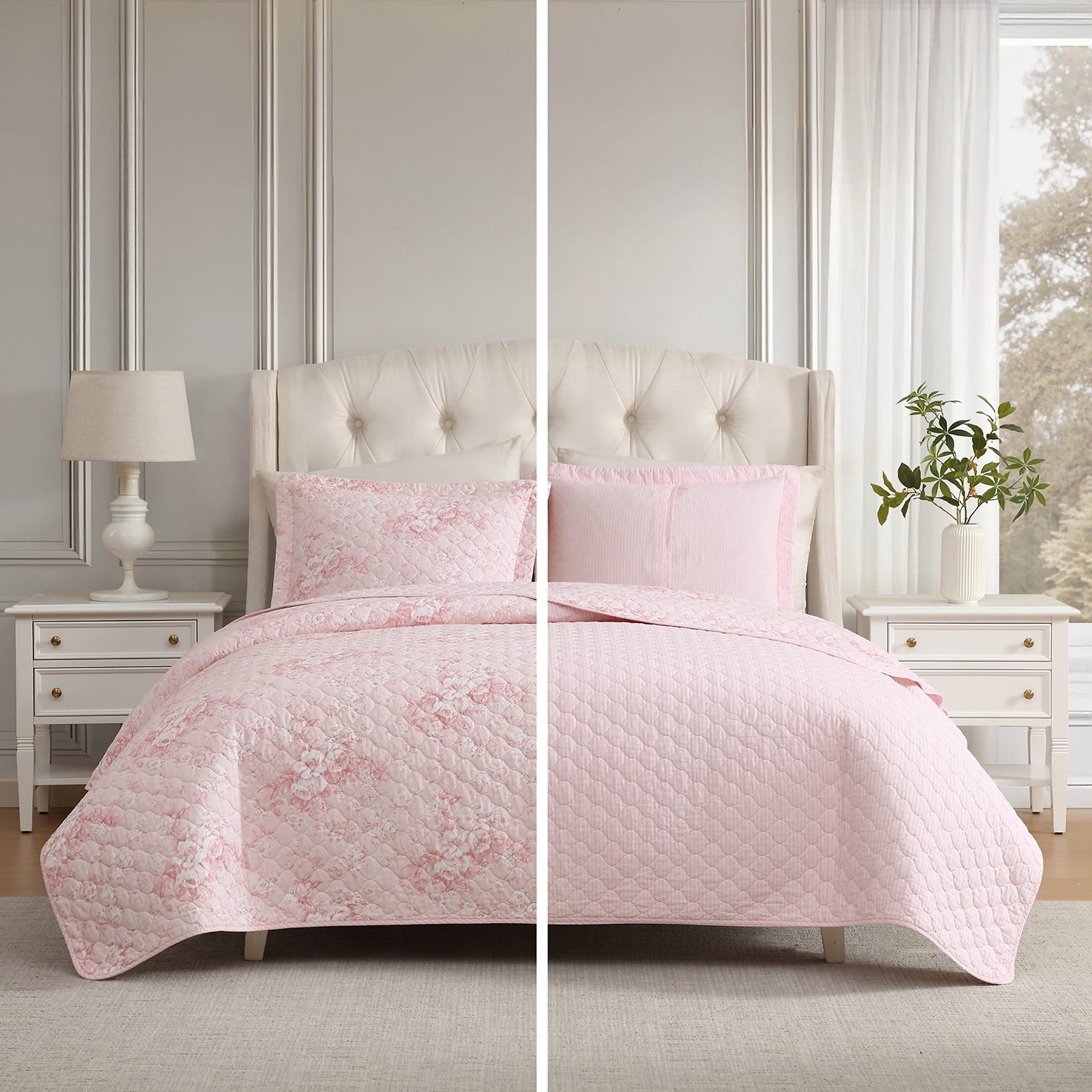 Laura Ashley Toile Delightful Quilt Set