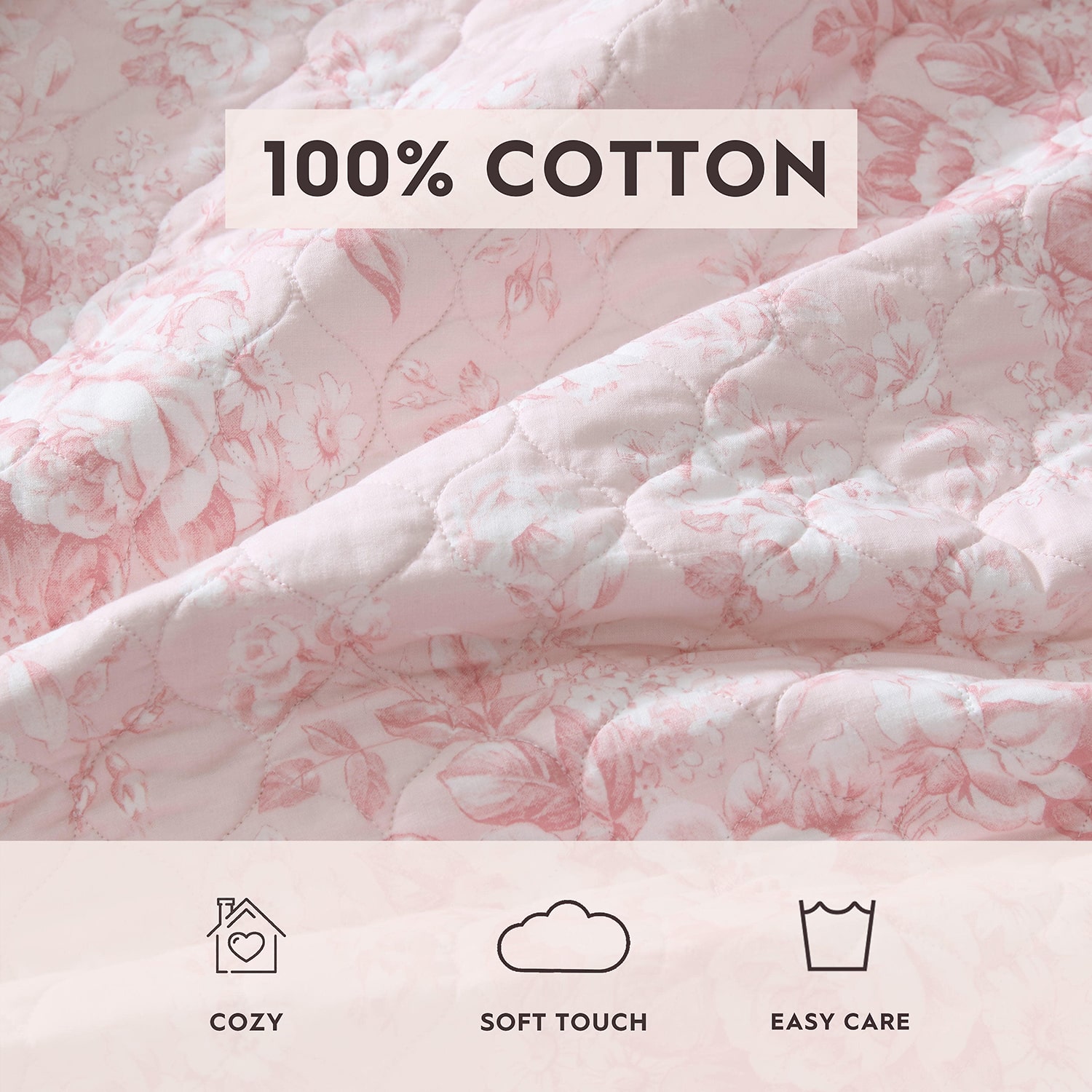 Laura Ashley Toile Delightful Quilt Set