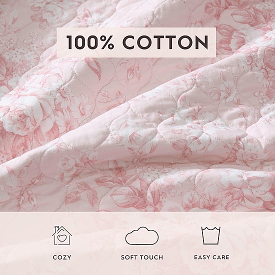 Laura Ashley Toile Delightful Quilt Set