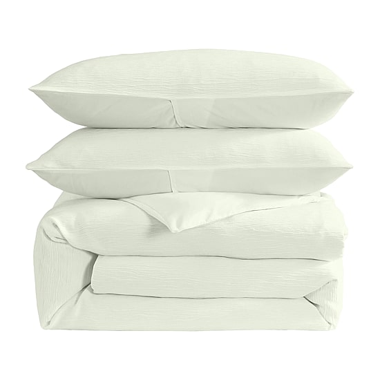 Laura Ashley Crinkle 3-pc. Duvet Cover Set