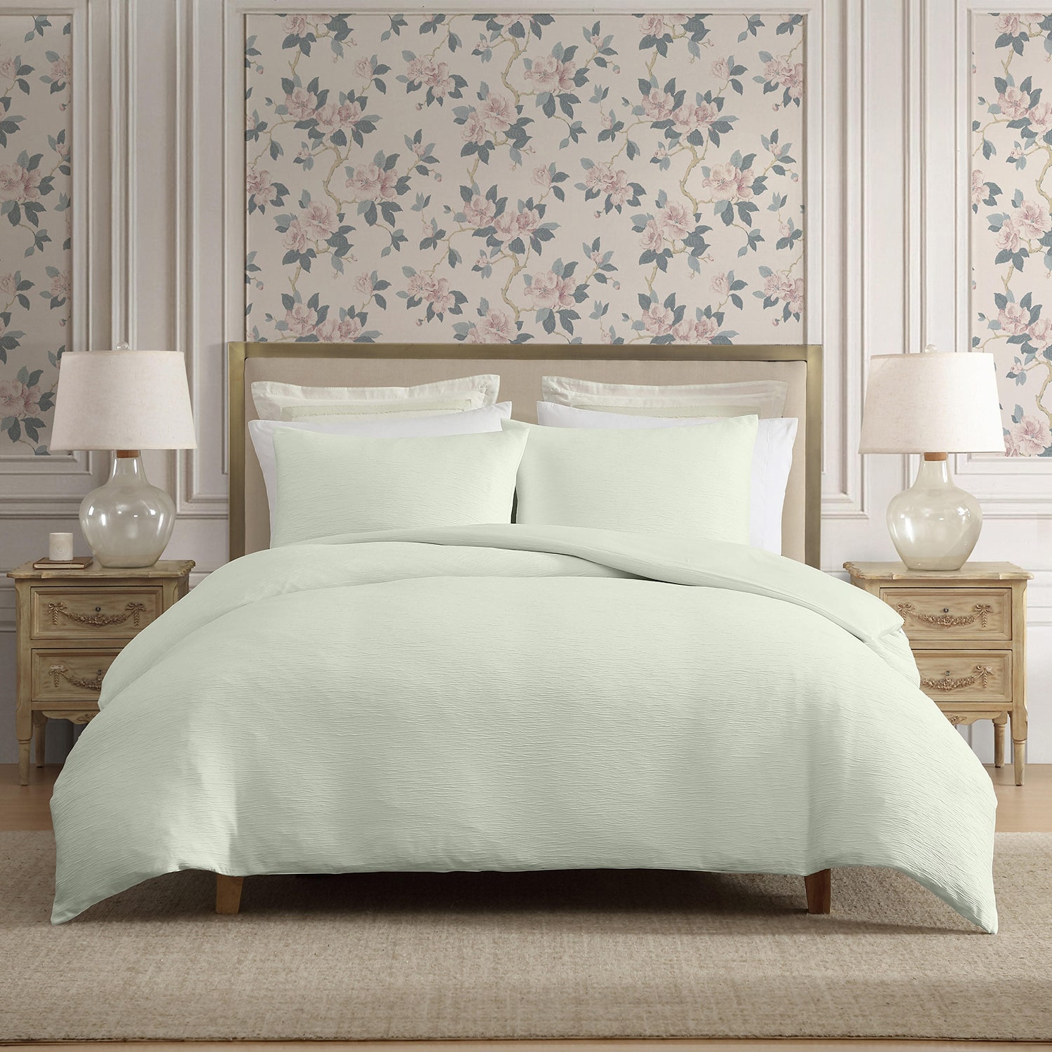 Laura Ashley Crinkle 3-pc. Duvet Cover Set