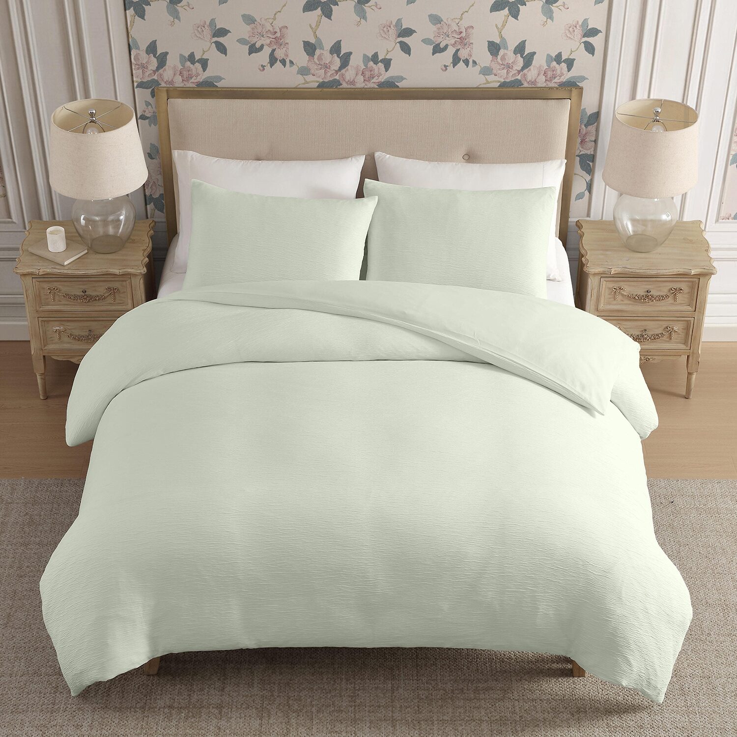 Laura Ashley Crinkle 3-pc. Duvet Cover Set