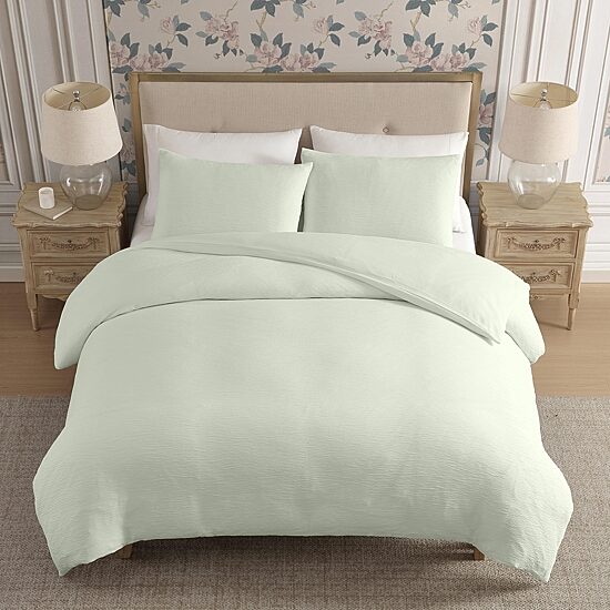 Laura Ashley Crinkle 3-pc. Duvet Cover Set
