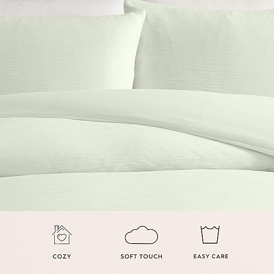 Laura Ashley Crinkle 3-pc. Duvet Cover Set