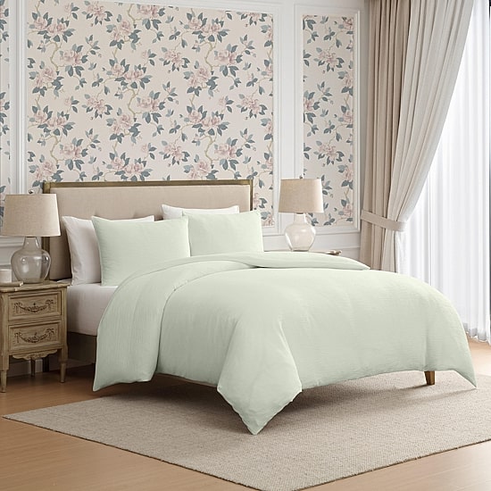 Laura Ashley Crinkle 3-pc. Duvet Cover Set