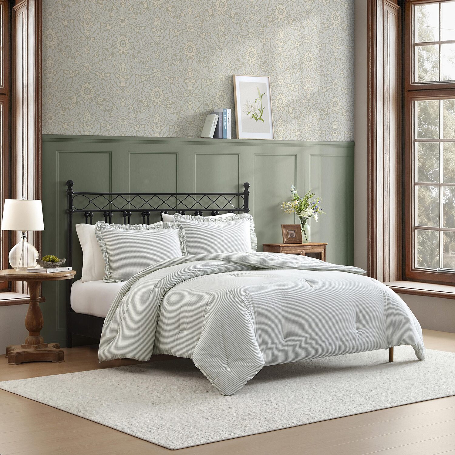 Laura Ashley Oxford Stripe Comforter Set