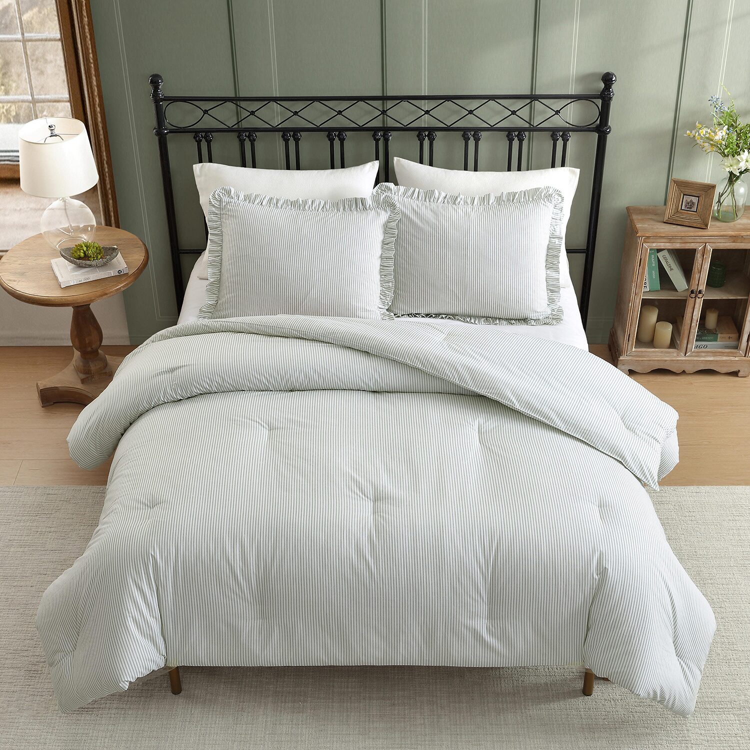 Laura Ashley Oxford Stripe Comforter Set