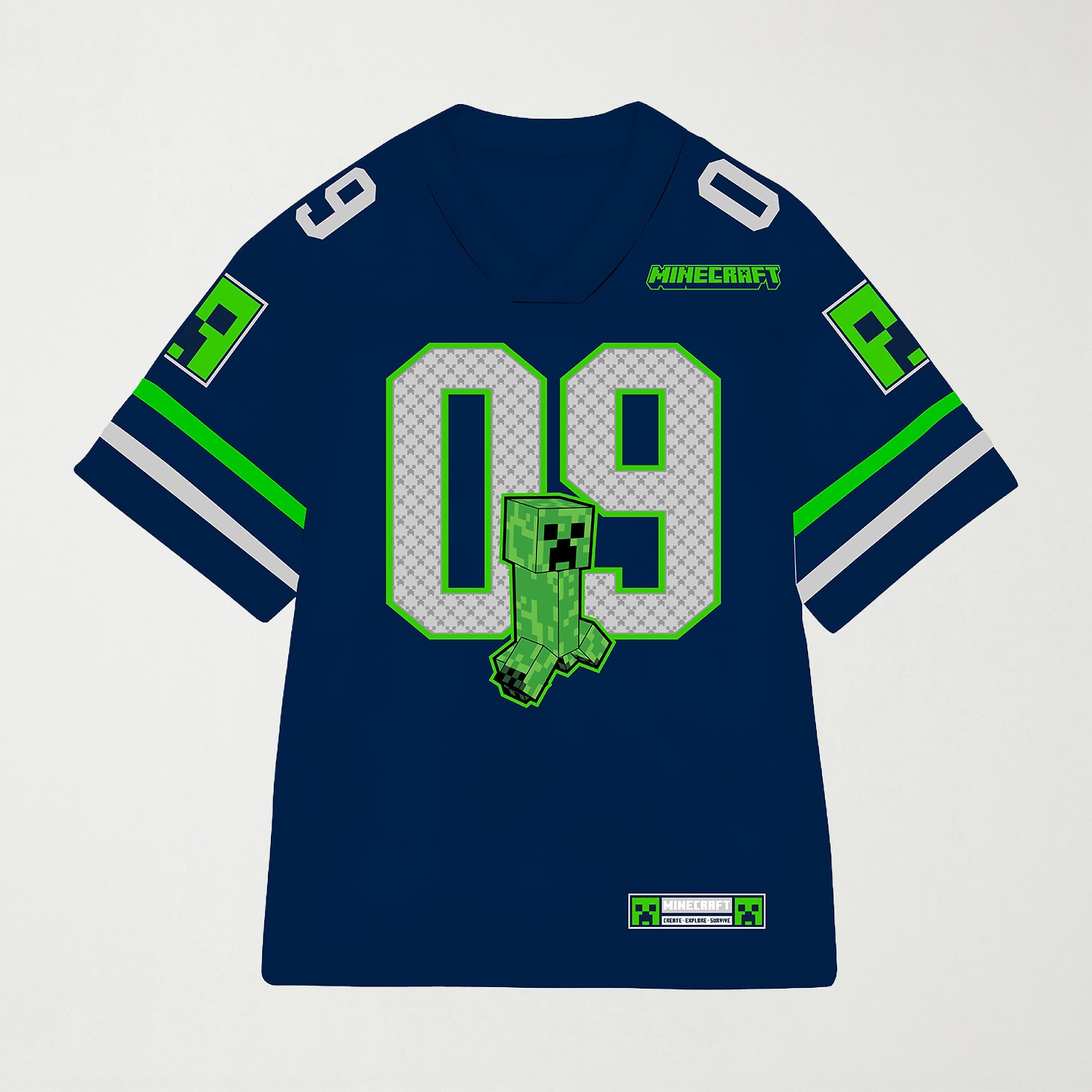 Little & Big Kid Boys V Neck Minecraft Short Sleeve Jersey