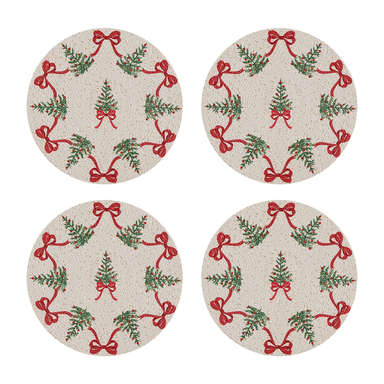 Avanti Bows & Trees 4 Pack Placemat