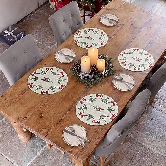 Avanti Bows & Trees 4 Pack Placemat