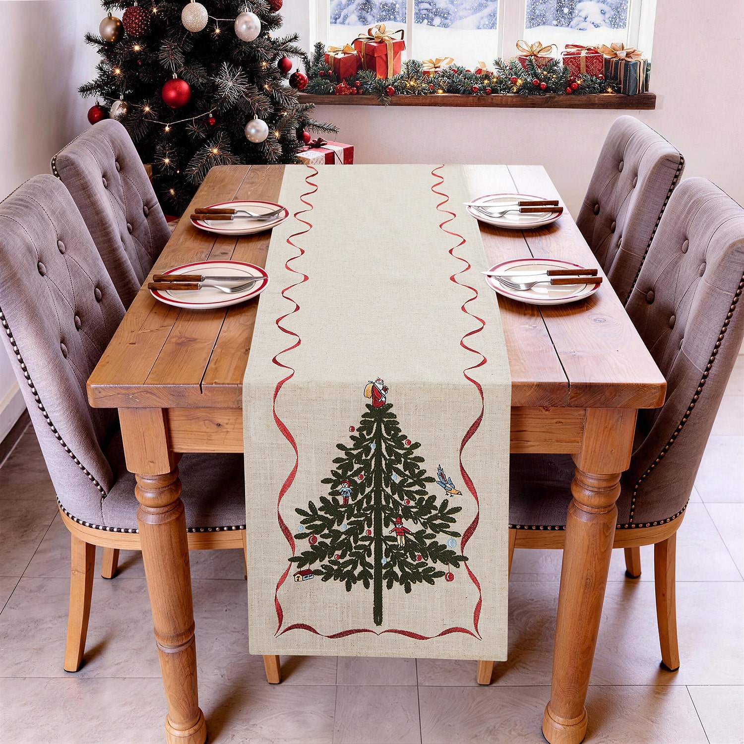 Spode Holiday Tree Table Runner