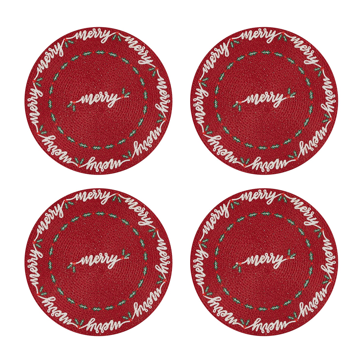 Avanti Merry Holly 4 Pack Placemat