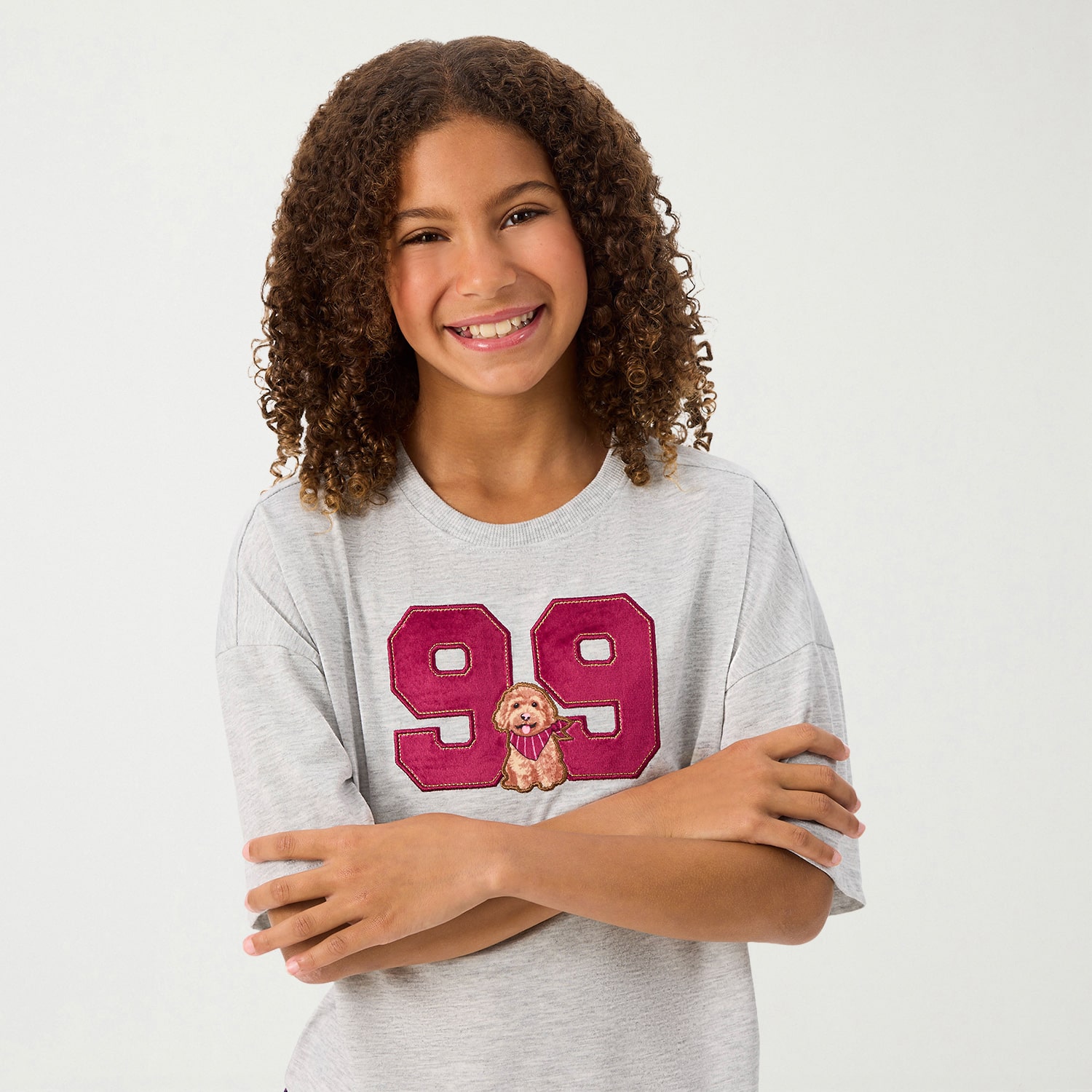 Dream Big Peace Out Girls Crew Neck Short Sleeve 2-pc. Pajama Set