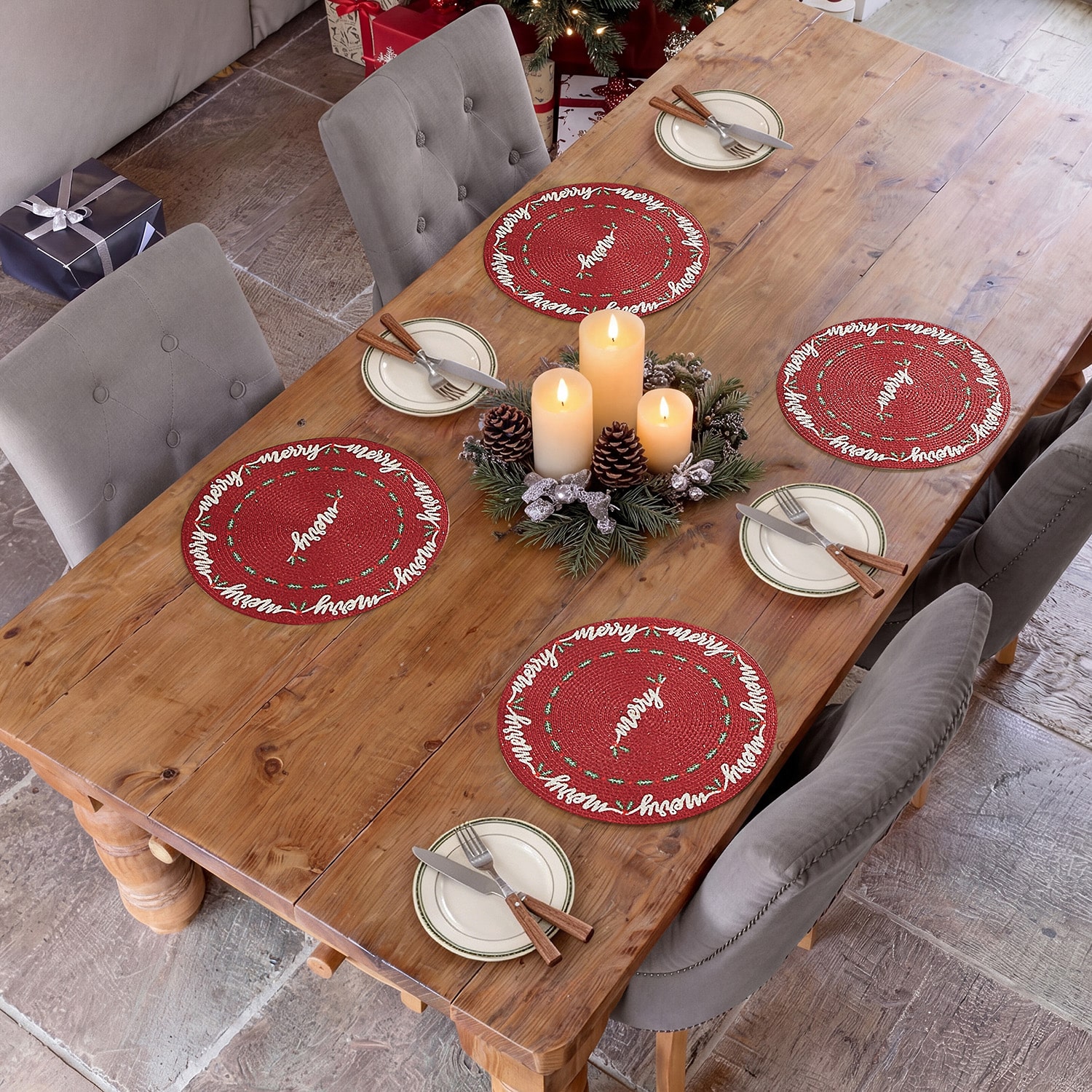 Avanti Merry Holly 4 Pack Placemat