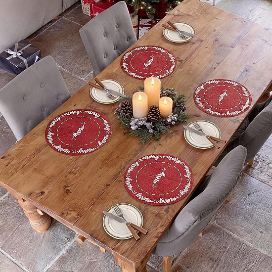 Avanti Merry Holly 4 Pack Placemat