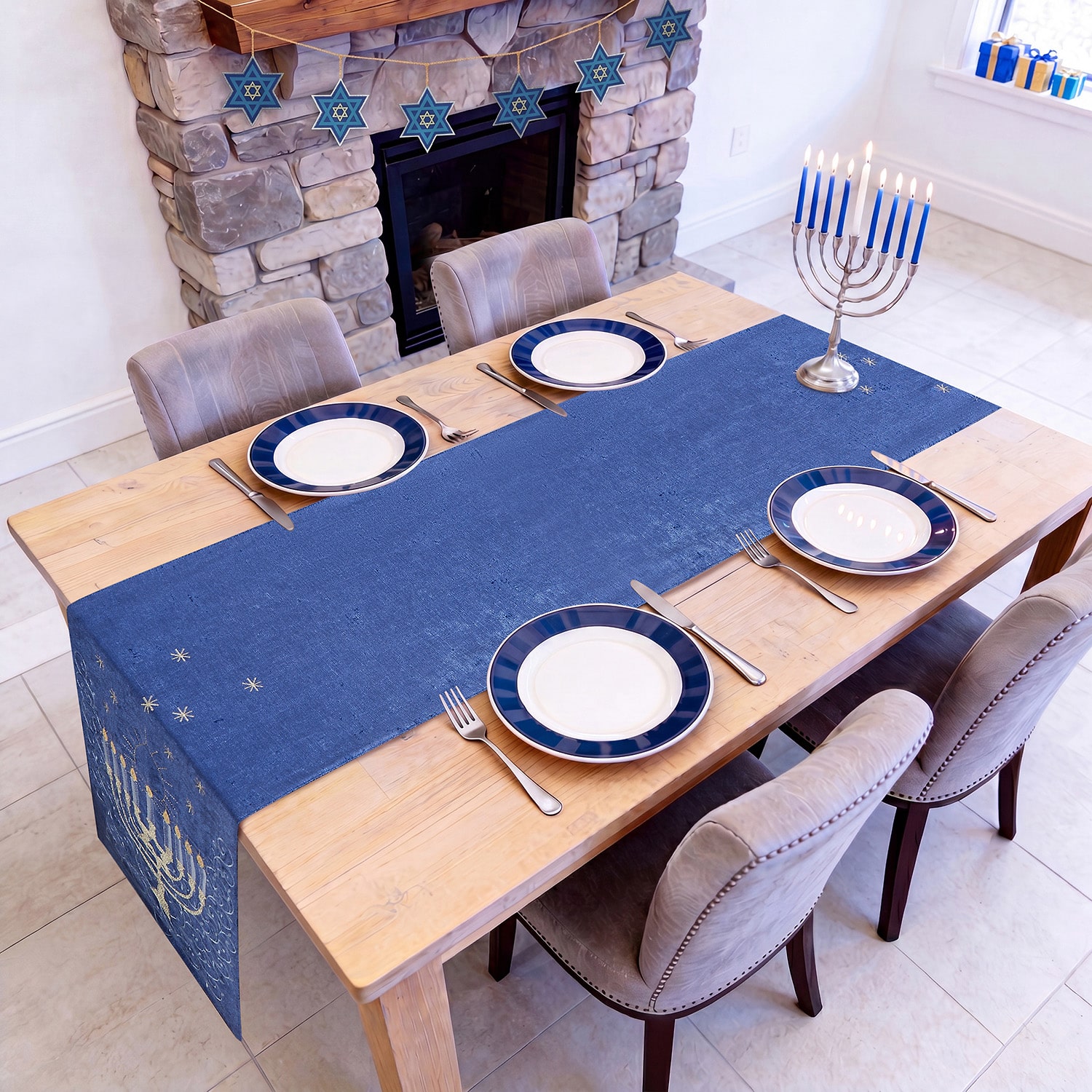 Avanti Menorah Table Runner