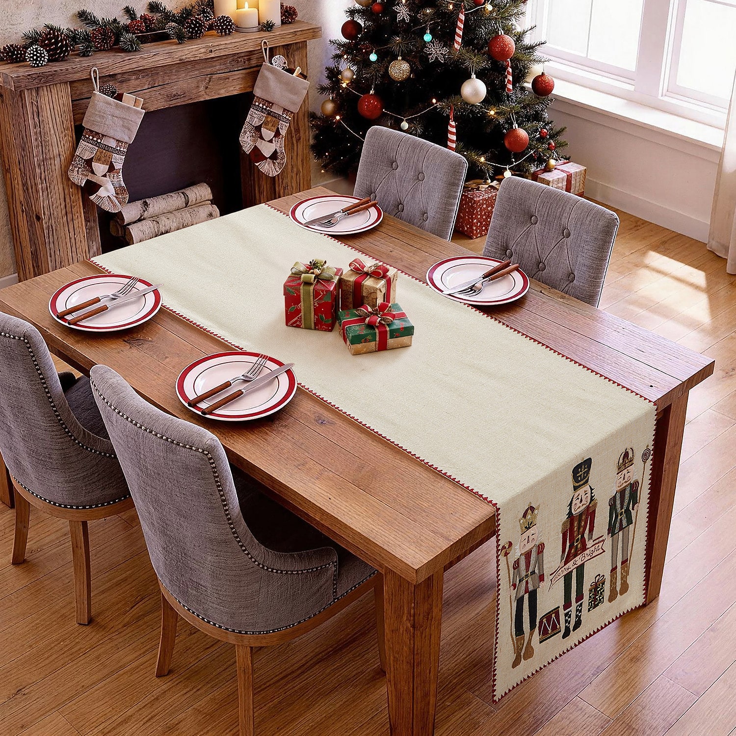 Avanti Nutcracker Trio Table Runner