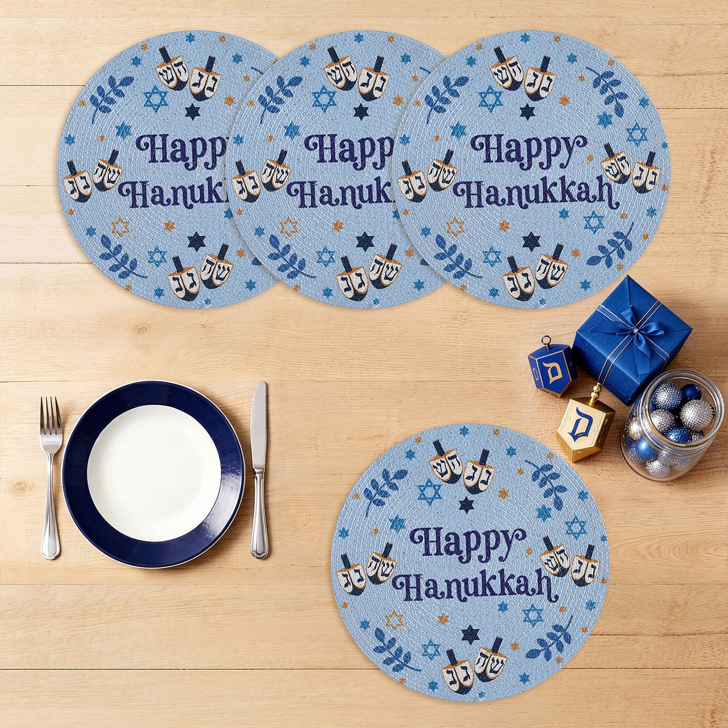 Avanti Happy Hanukkah 4 Pack Placemat
