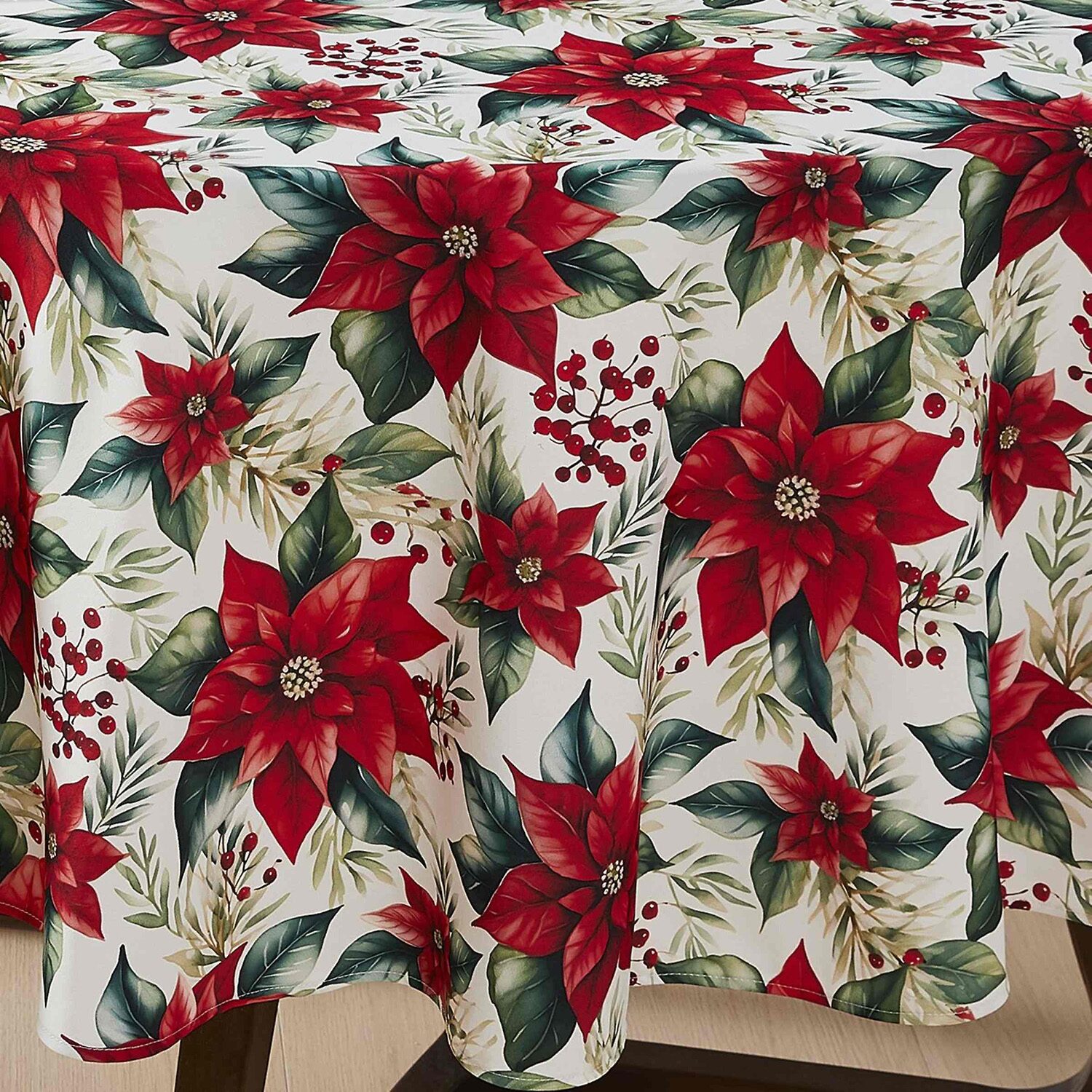 Avanti Poinsettia Tablecloth