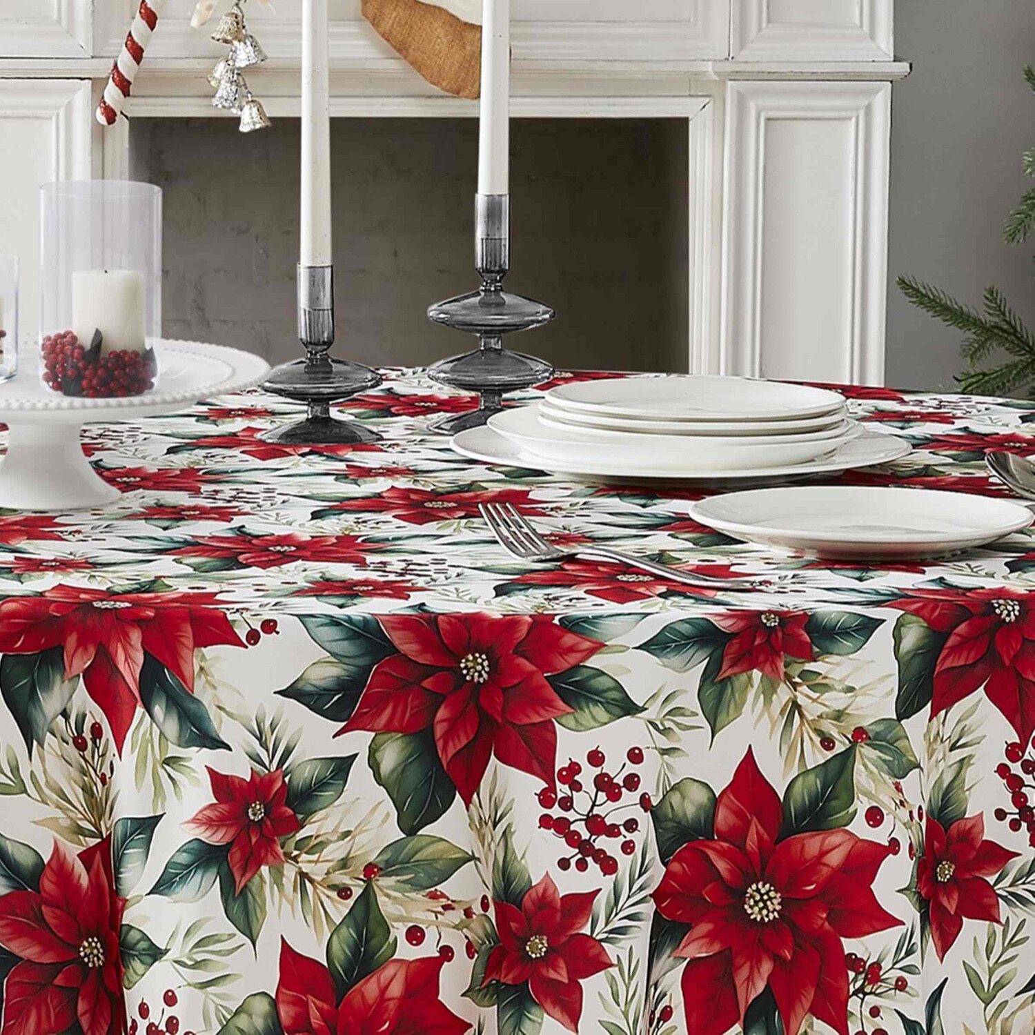 Avanti Poinsettia Tablecloth