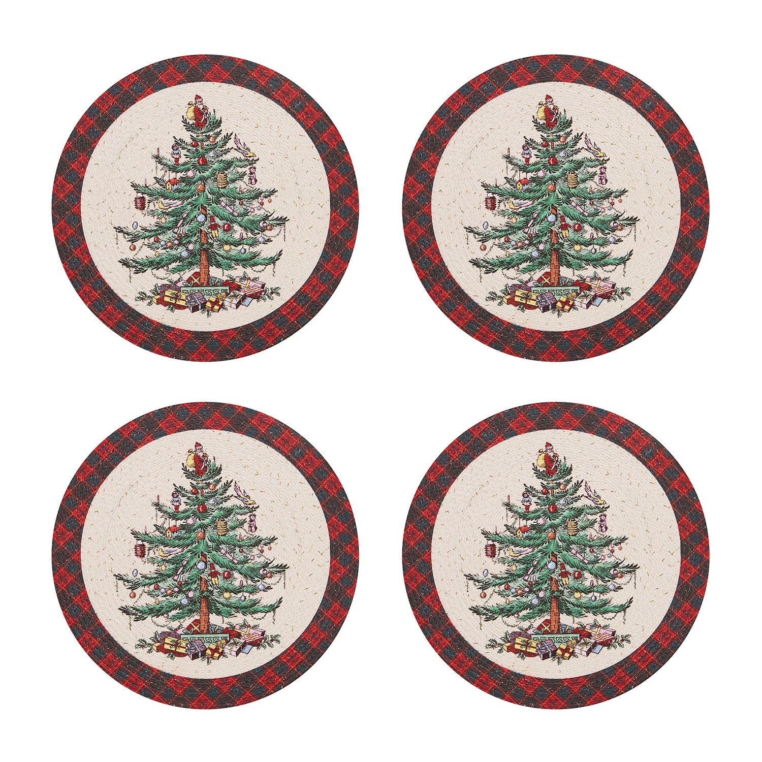 Spode Christmas Tree Tartan 4 Pack Placemat