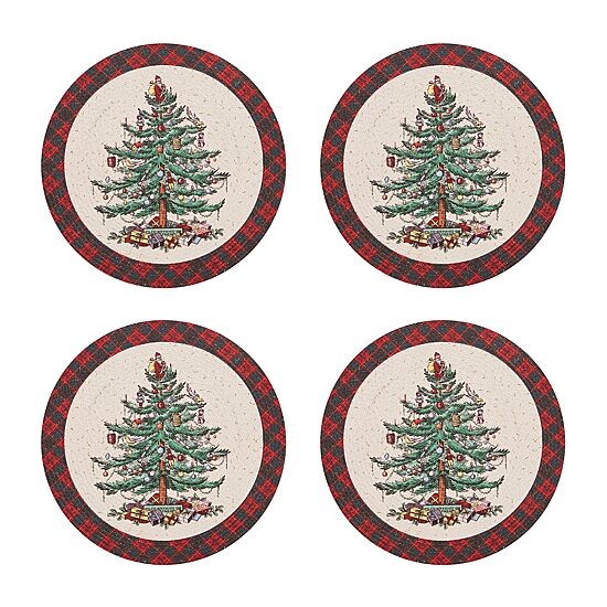 Spode Christmas Tree Tartan 4 Pack Placemat