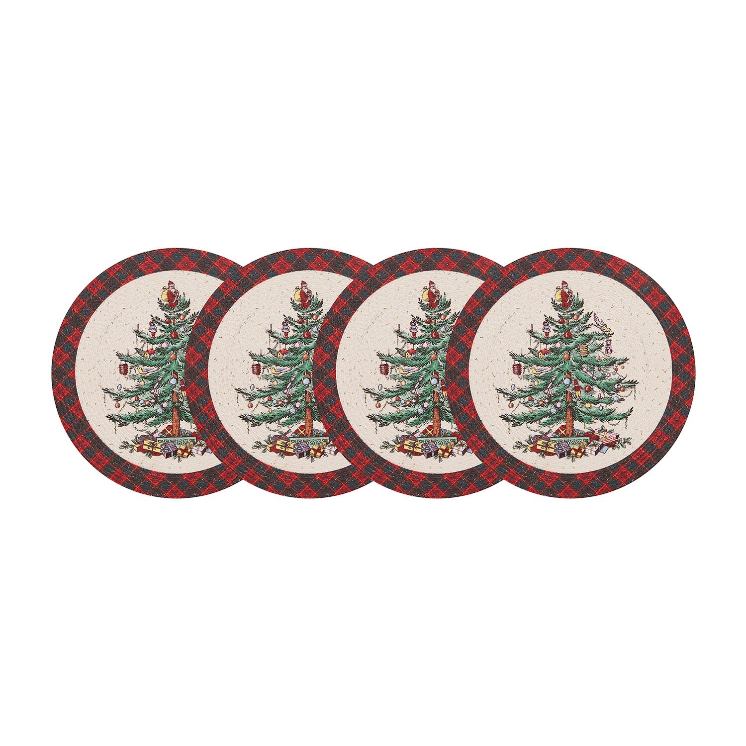 Spode Christmas Tree Tartan 4 Pack Placemat