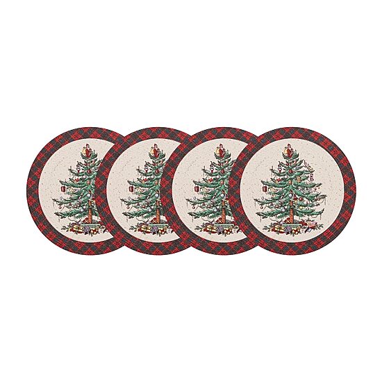 Spode Christmas Tree Tartan 4 Pack Placemat