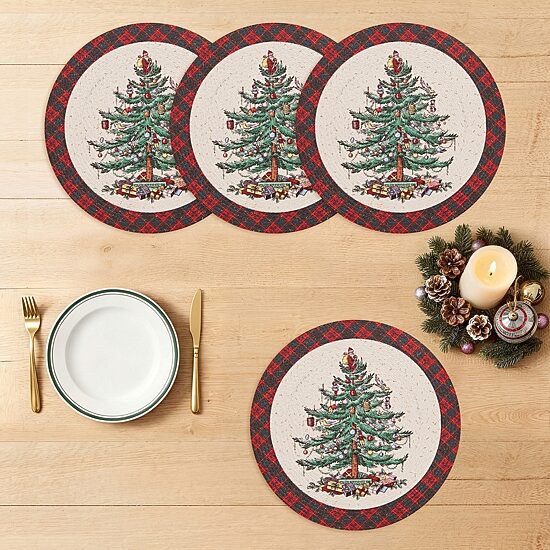 Spode Christmas Tree Tartan 4 Pack Placemat