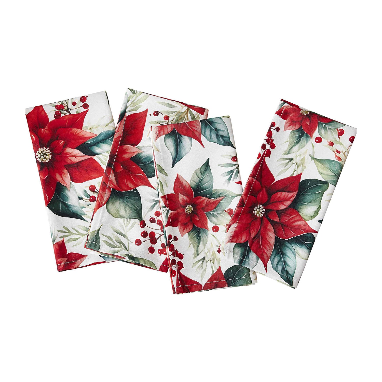 Avanti Poinsettia 4 Pack Napkins