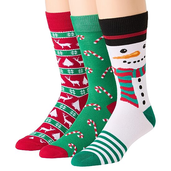 Mens 3 Pair Crew Socks