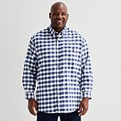 U.S. Polo Assn. Mens Long Sleeve Regular Fit Stretch Fabric Embroidered Big and Tall Button-Down Shirt