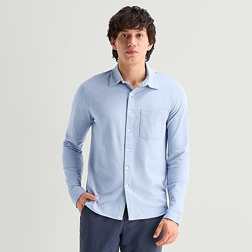 Stylus Knit Mens Long Sleeve Regular Fit Button-Down Shirt, Xx-large, Blue