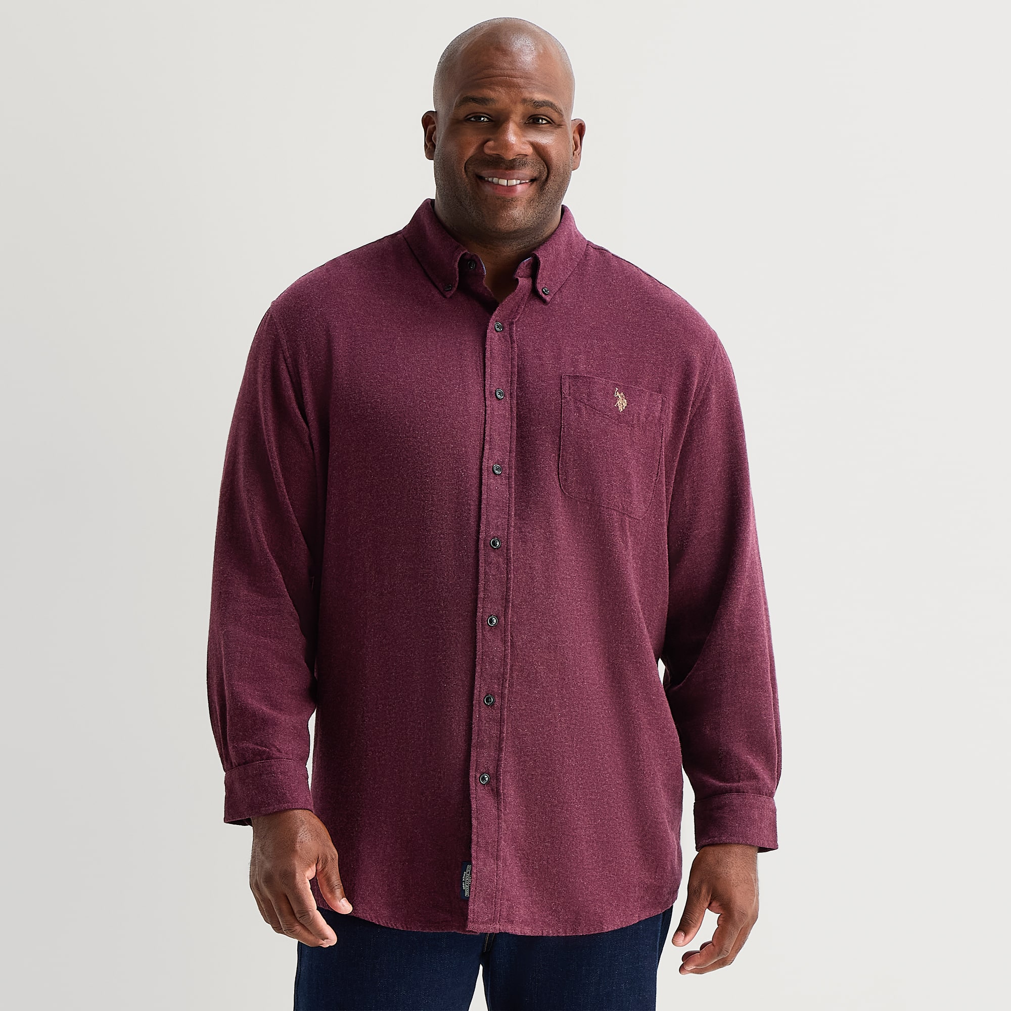 U.S. Polo Assn. Mens Long Sleeve Regular Fit Big and Tall Button-Down Shirt