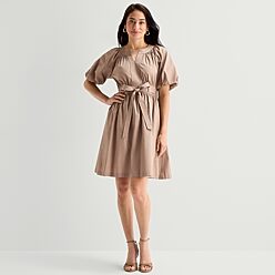 white party dress Short A-Line with Ruffle Shoulder Color:501-Multi Custom sizing and small wear sophiel Modern Pioneer Rustic Solid