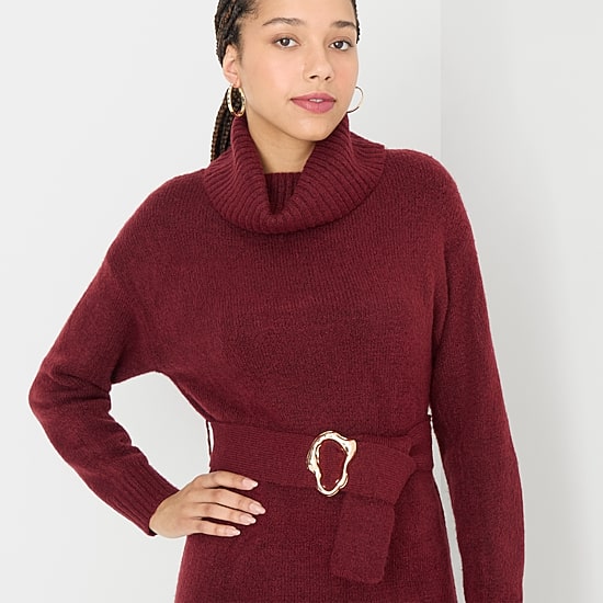 by&by Womens Juniors Long Sleeve Sweater Dress