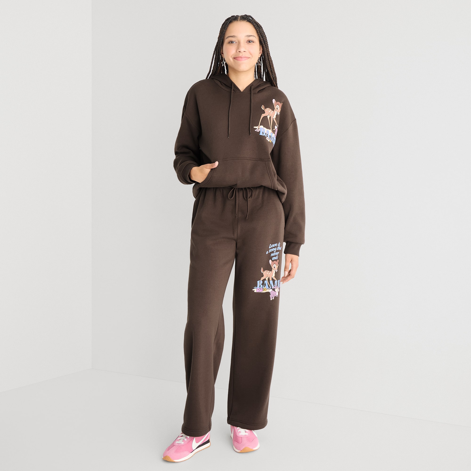 Womens Juniors Long Sleeve Bambi Hoodie