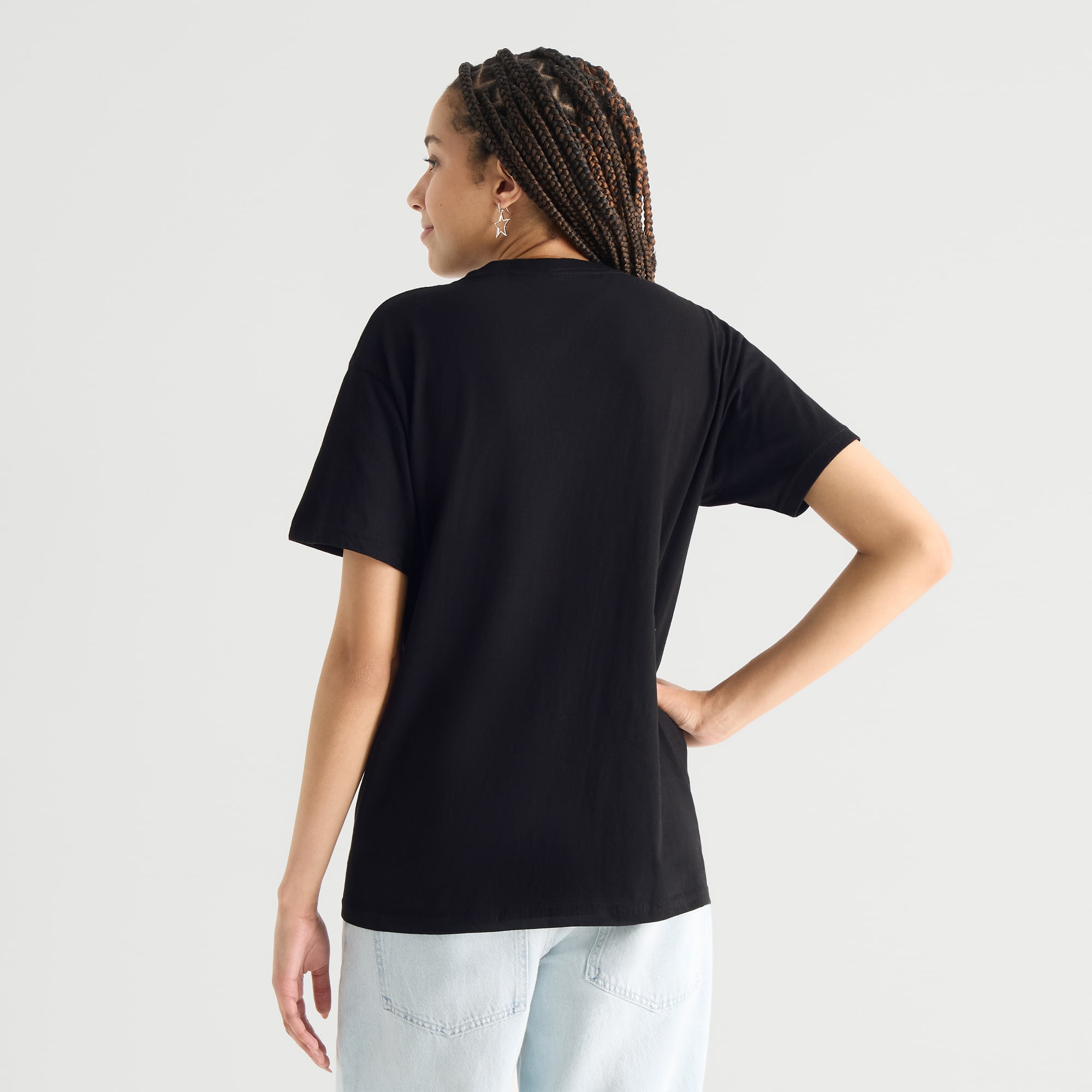 Mahjong Boyfriend Tee Womens Juniors Crew Neck Short Sleeve Oversized Graphic T-Shirt