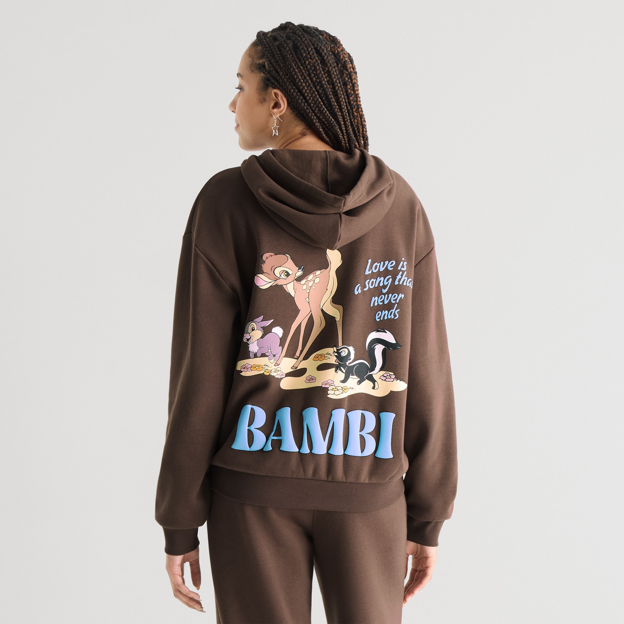 Womens Juniors Long Sleeve Bambi Hoodie